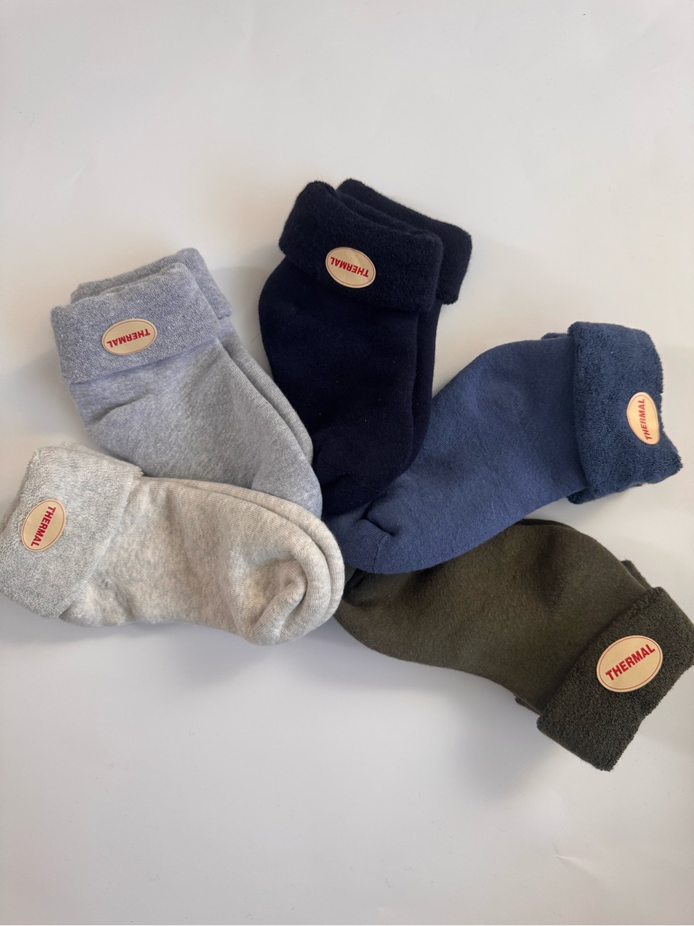 Thermal Women's Crew Socks - Black, Navy, Gray, Olive, Light Gray